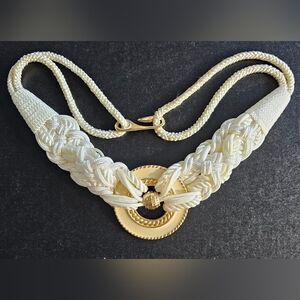 Chic Cream and Gold Braided Belt